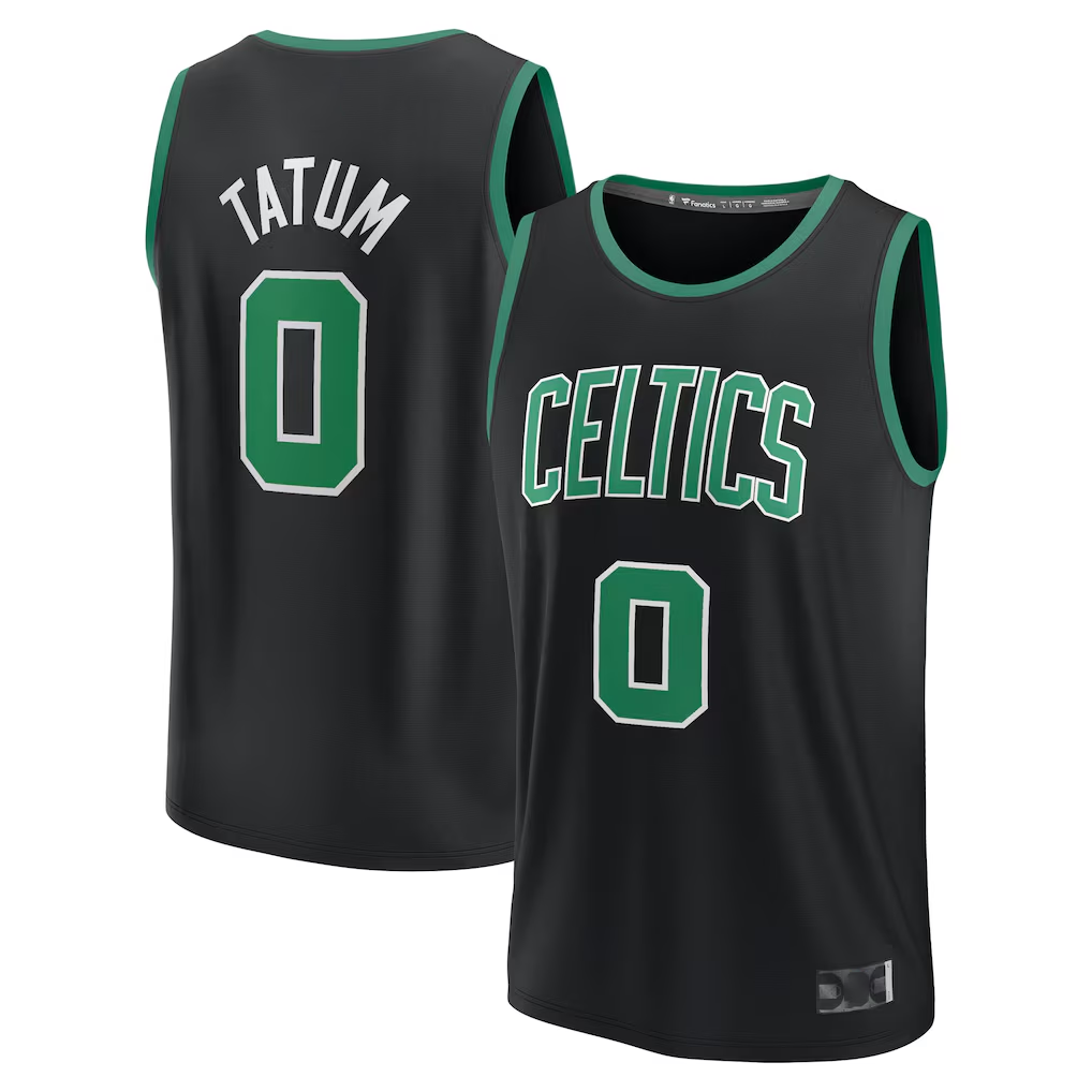 Ldoa B.Celtics #0 Jayson Tatum  Black Fast Break Replica Player Jerseys - Statement Edition