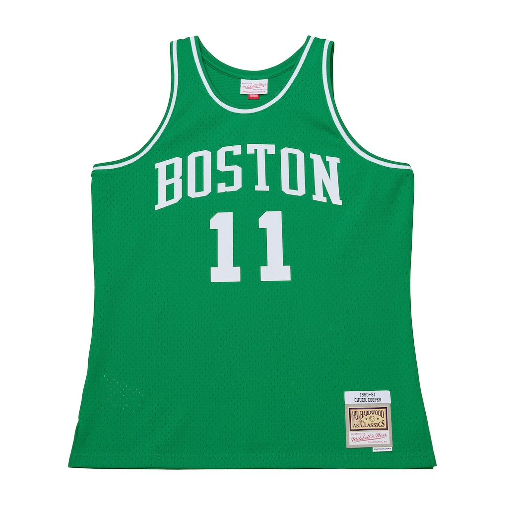 Ldoa B.Celtics #11 Chuck Cooper Mitchell & Ness Kelly Green 1950-51 Pioneers Swingman Jerseys