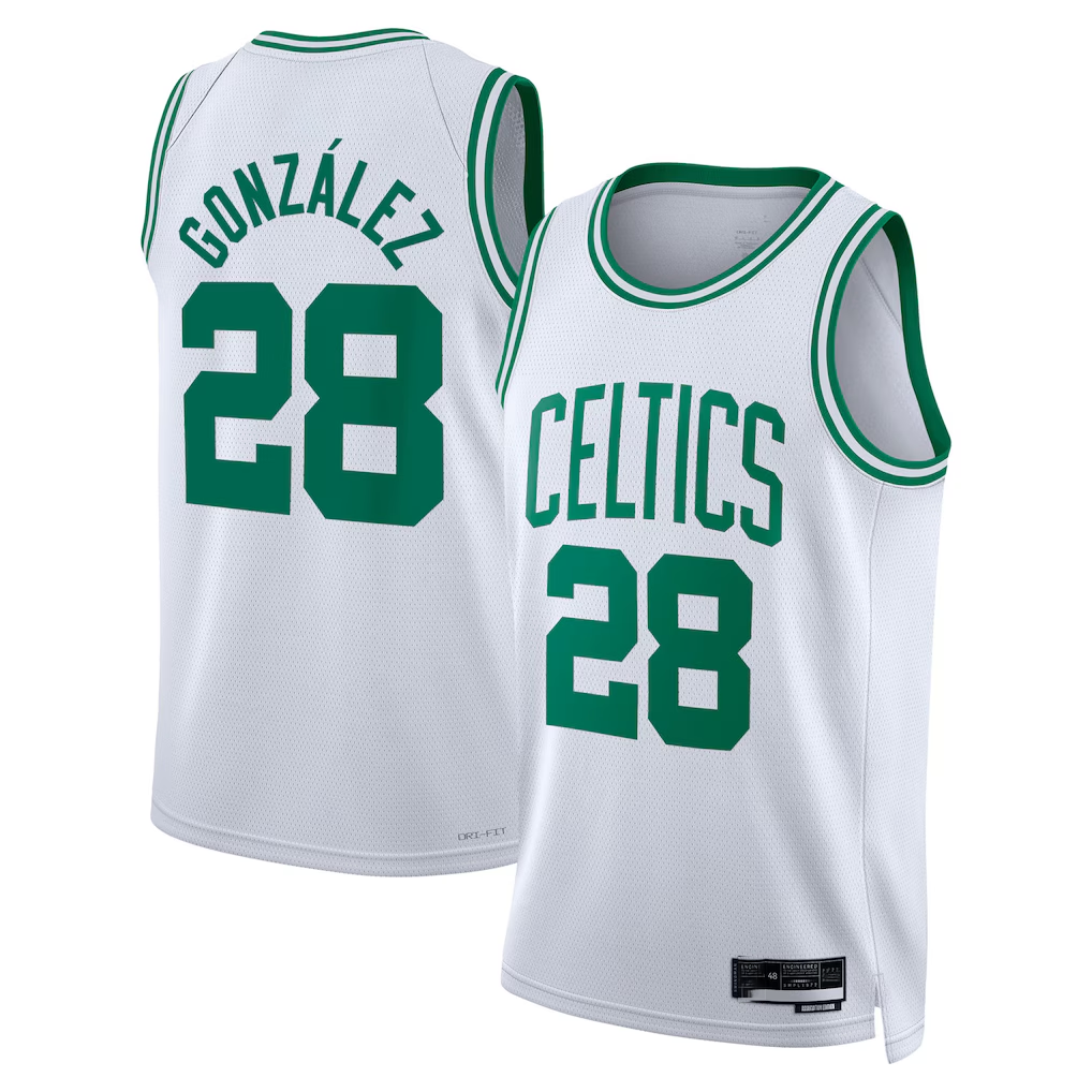 Ldoa B.Celtics #28 Hugo Gonz¨¢lez White Swingman Jerseys - Association Edition