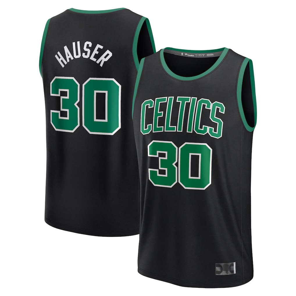 Ldoa B.Celtics #30 Sam Hauser Black Fast Break Replica Player Jerseys - Statement Edition