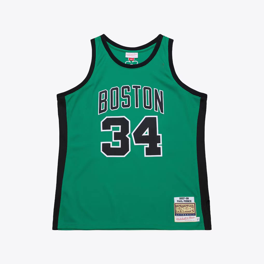 Ldoa B.Celtics #34 Paul Pierce Mitchell & Ness Kelly Green 2007-08 Hardwood Classics Authentic Jerseys