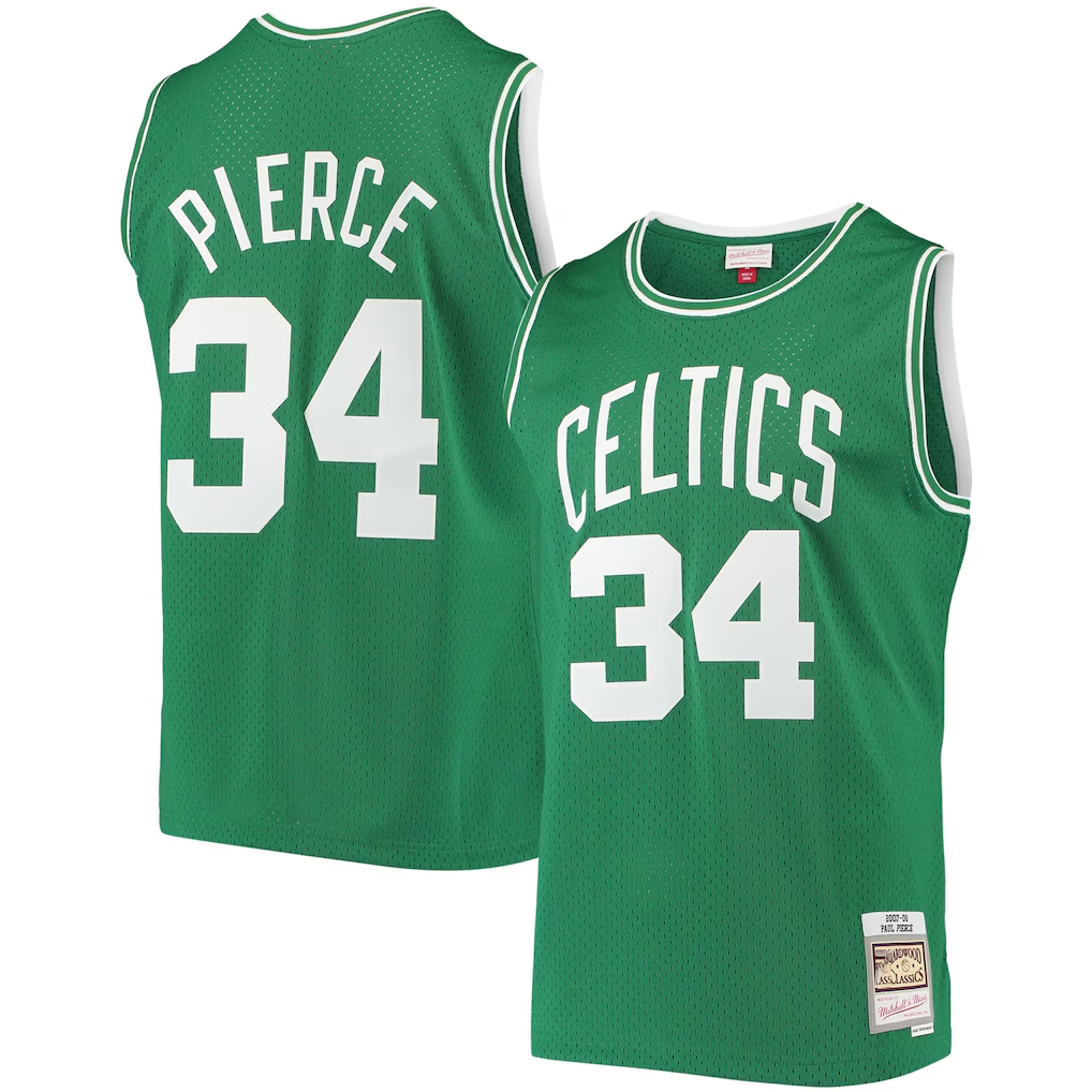 Ldoa B.Celtics #34 Paul Pierce Mitchell & Ness Kelly Green Hardwood Classics Swingman Jerseys