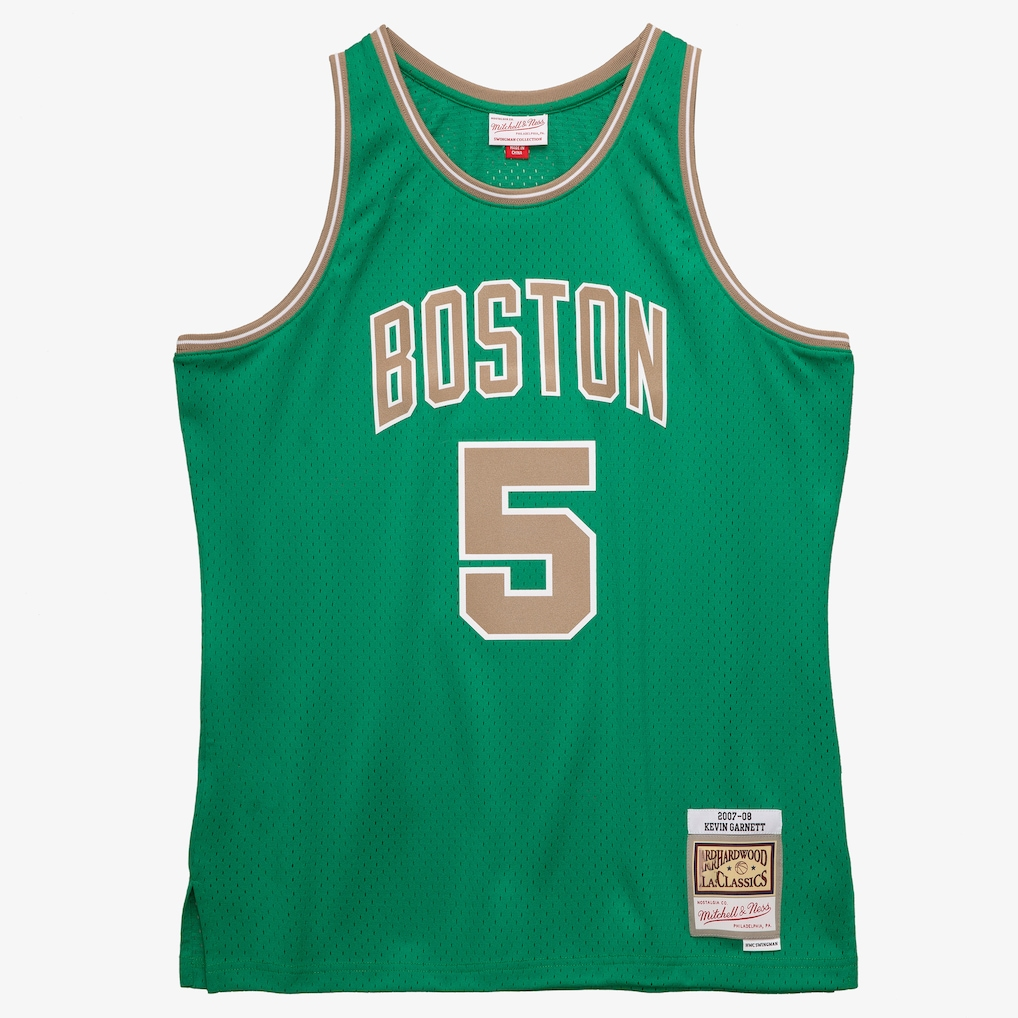 Ldoa B.Celtics #5 Kevin Garnett Mitchell & Ness Kelly Green 2007-08 Hardwood Classics Swingman Jerseys