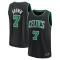 Ldoa B.Celtics #7 Jaylen Brown Black Fast Break Replica Player Jerseys - Statement Edition