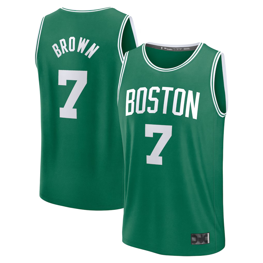 Ldoa B.Celtics #7 Jaylen Brown  Kelly Green Fast Break Replica Player Jerseys - Icon Edition