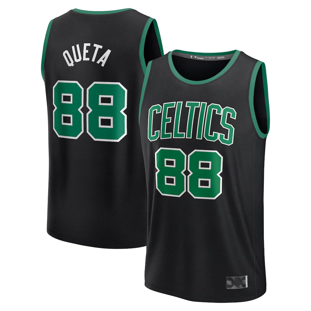 Ldoa B.Celtics #88 Neemias Queta Black Fast Break Replica Player Jerseys - Statement Edition