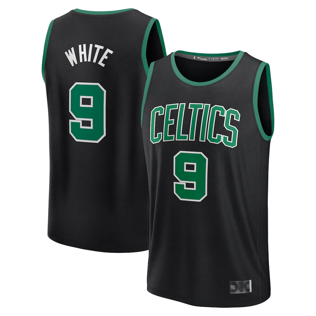 Ldoa B.Celtics #9 Derrick White  Black Fast Break Replica Player Jerseys - Statement Edition