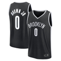 Ldoa B.Nets #0 Mikel Brown Jr.  Black 2026 Draft First Round Pick Fast Break Jerseys - Icon Edition