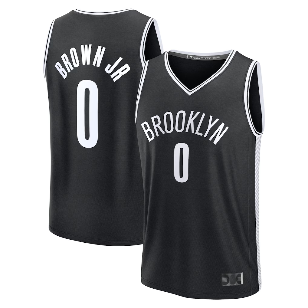 Ldoa B.Nets #0 Mikel Brown Jr.  Black 2026 Draft First Round Pick Fast Break Jerseys - Icon Edition