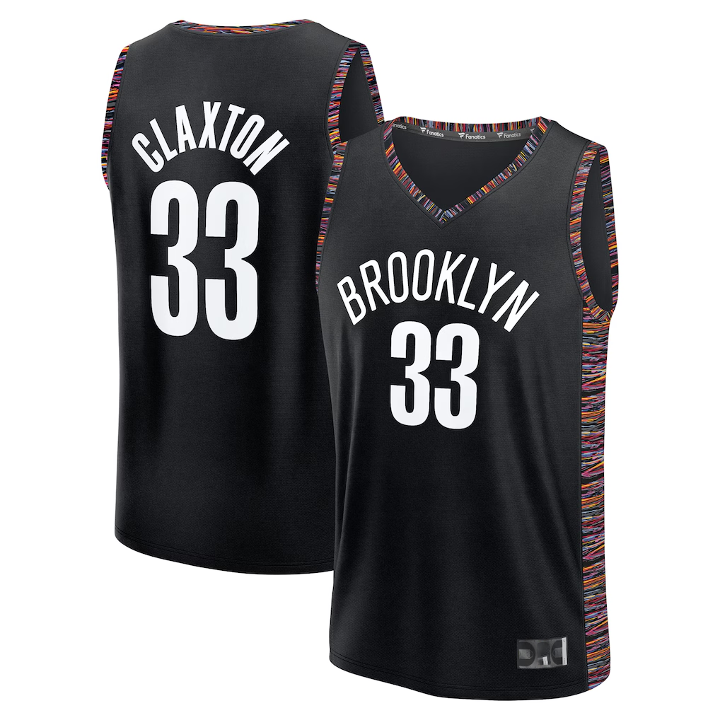 Ldoa B.Nets #33 Nic Claxton Black 202526 City Edition Fast Break Jerseys