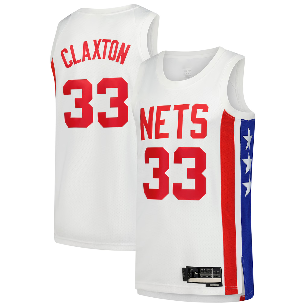 Ldoa B.Nets #33 Nic Claxton White Swingman Jerseys - Classic Edition