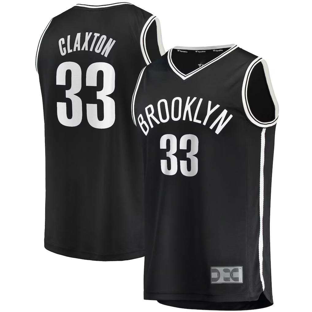 Ldoa B.Nets #33 Nicolas Claxton  Black Fast Break Replica Jerseys - Icon Edition