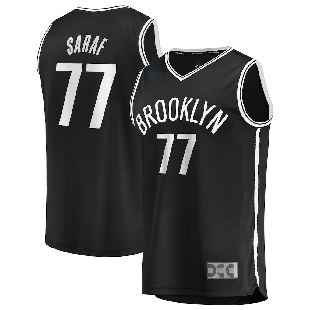 Ldoa B.Nets #77 Ben Saraf  Black Fast Break Replica Jerseys - Icon Edition