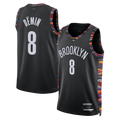 Ldoa B.Nets #8 Egor D?min Black 202526 Swingman Jerseys - City Edition