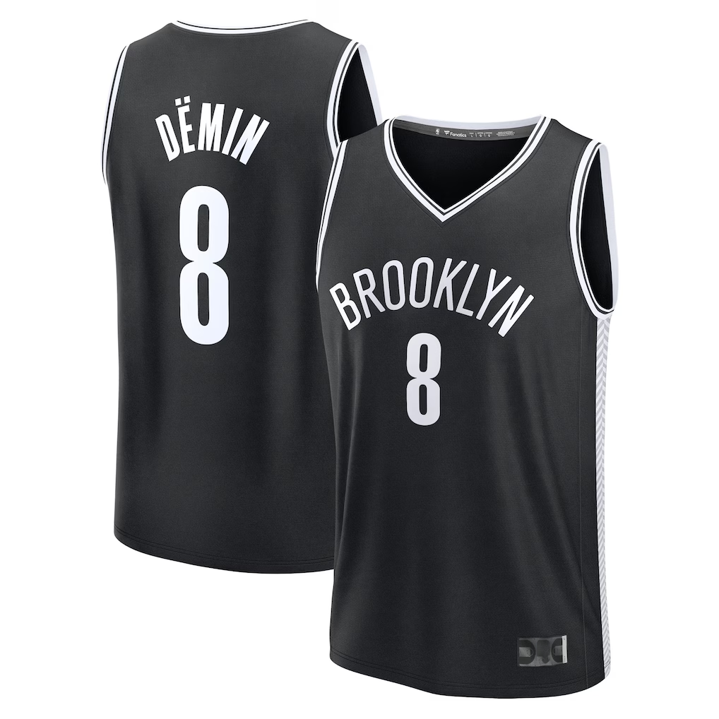 Ldoa B.Nets #8 Egor D?min Black Fast Break Replica Jerseys - Icon Edition