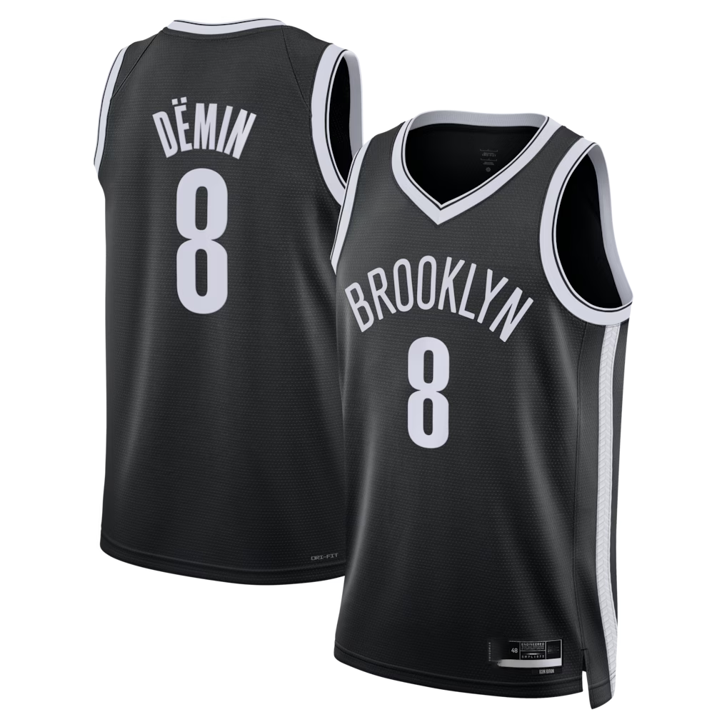 Ldoa B.Nets #8 Egor D?min Black Swingman Jerseys - Icon Edition
