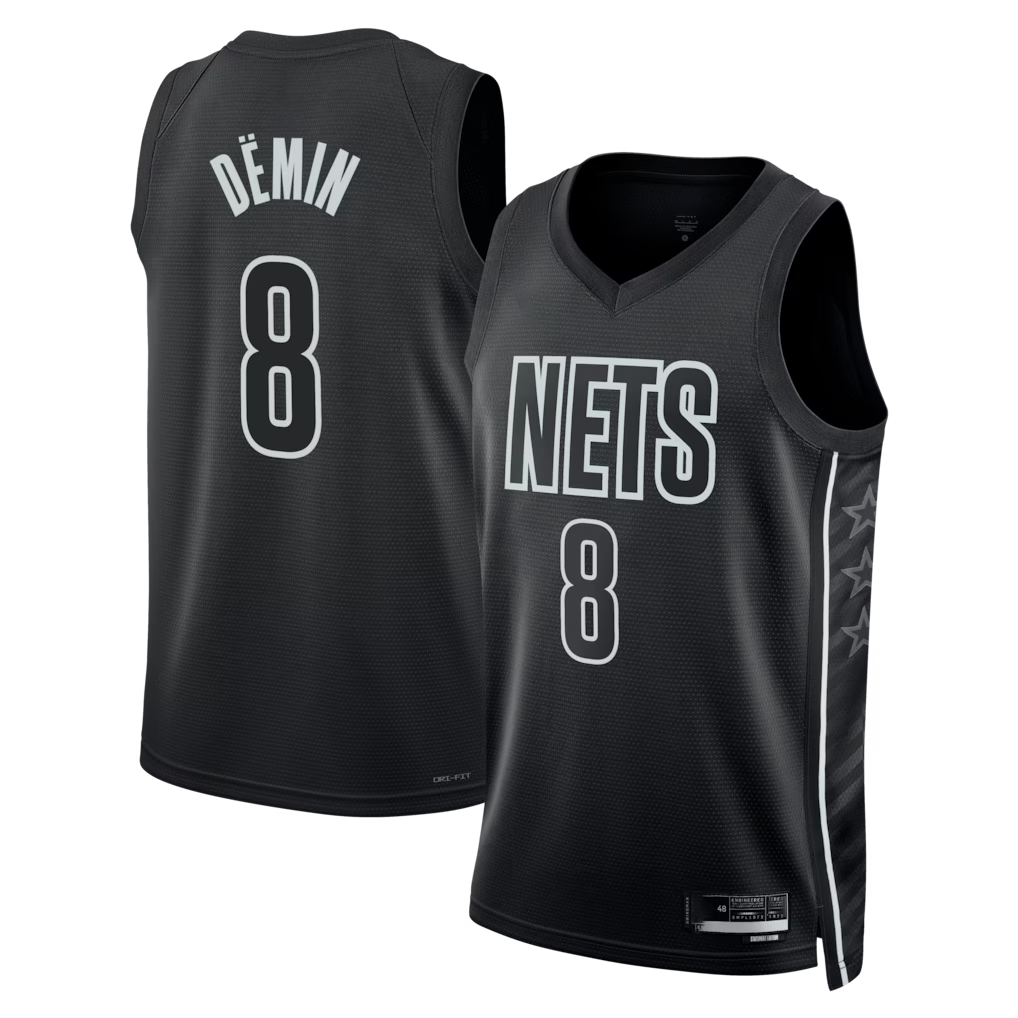 Ldoa B.Nets #8 Egor D?min  Black Swingman Jerseys - Statement Edition