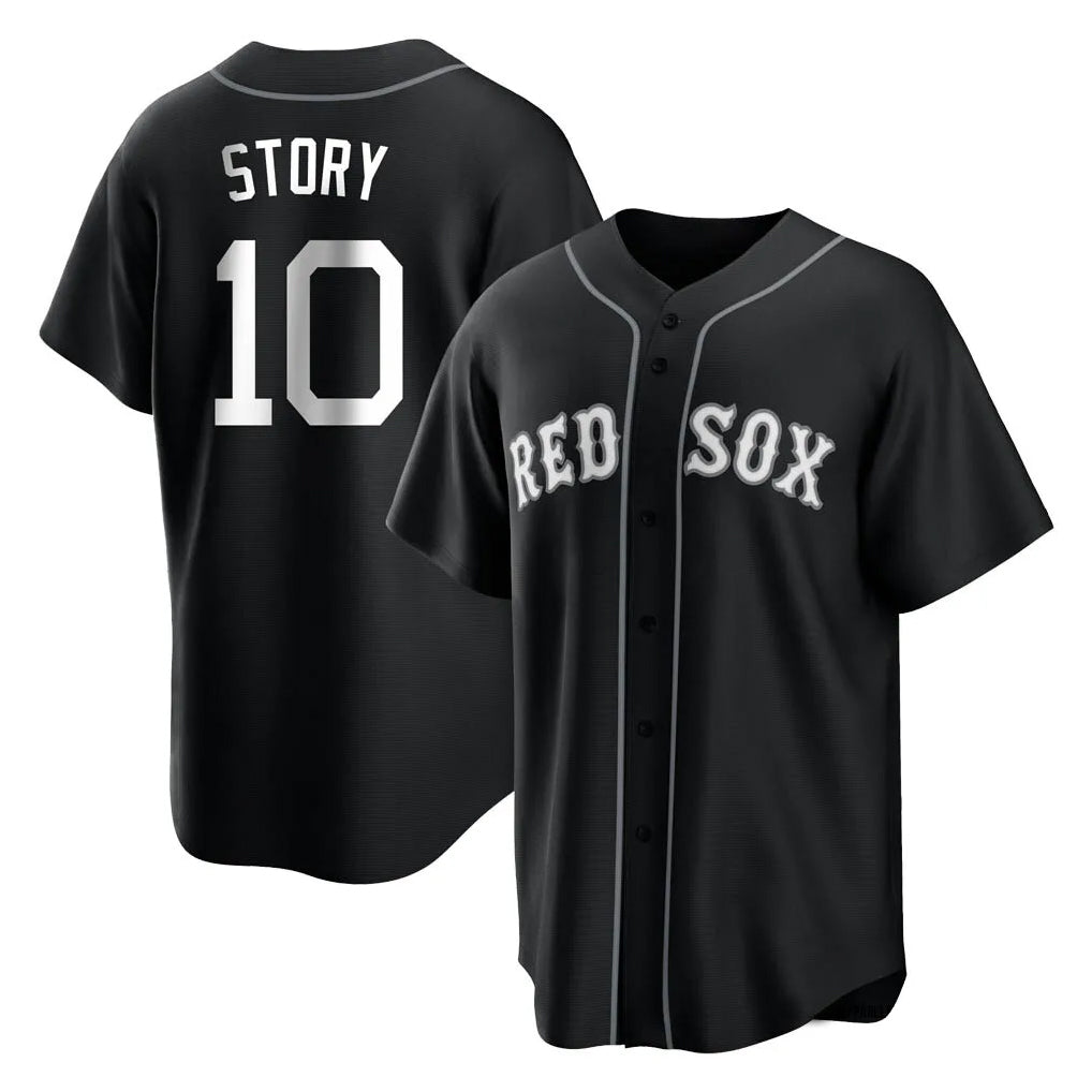 Ldoa B.Red Sox #10 Trevor Story Player Black Home Game Stitched Jerseys