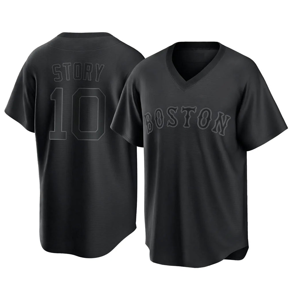 Ldoa B.Red Sox #10 Trevor Story Player Black T-shirt Home Game Stitched Jerseys