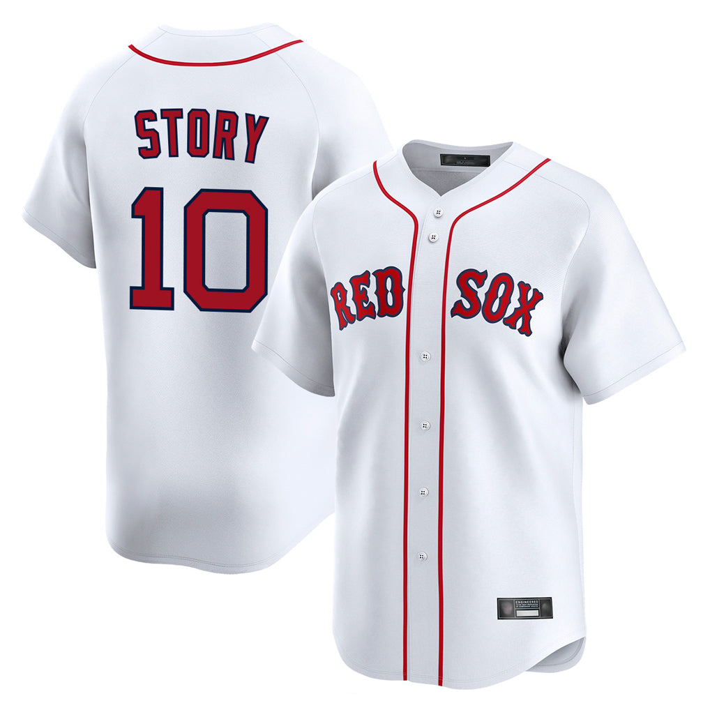 Ldoa B.Red Sox #10 Trevor Story Player White Limited Home Game Stitched Jerseys