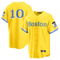 Ldoa B.Red Sox #10 Trevor Story Player Yellow Home Game Stitched Jerseys