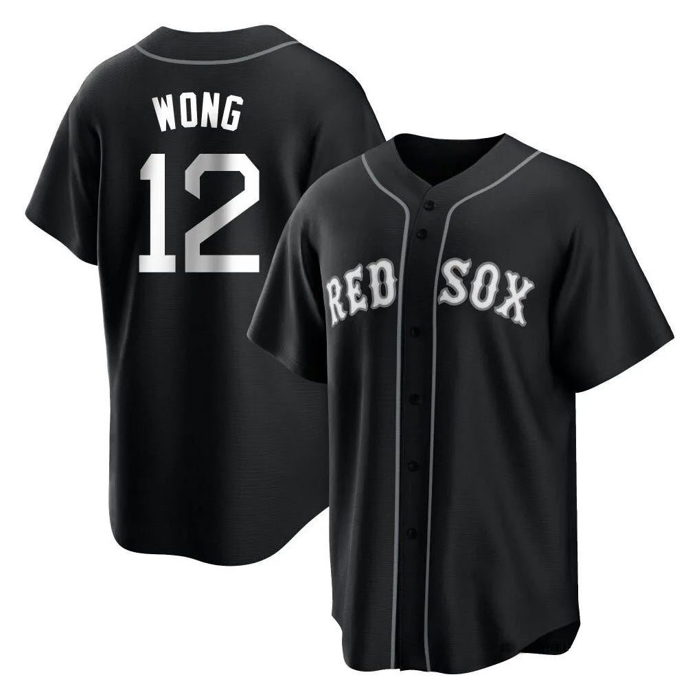 Ldoa B.Red Sox #12 Connor Wong Player Black Home Game Stitched Jerseys
