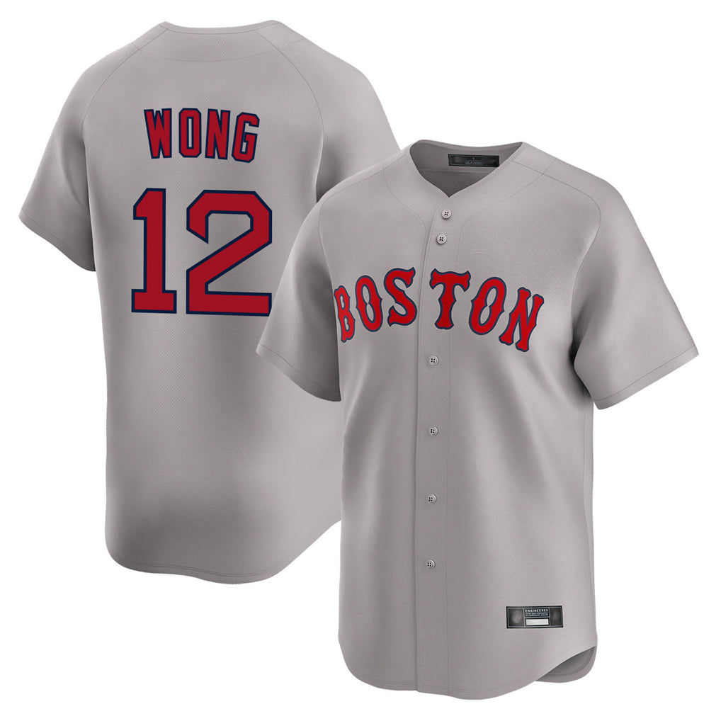 Ldoa B.Red Sox #12 Connor Wong Player Gray Road Limited Home Game Stitched Jerseys