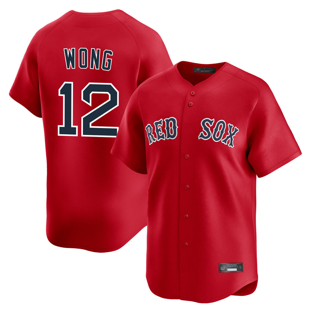 Ldoa B.Red Sox #12 Connor Wong Player Red Limited Home Game Stitched Jerseys