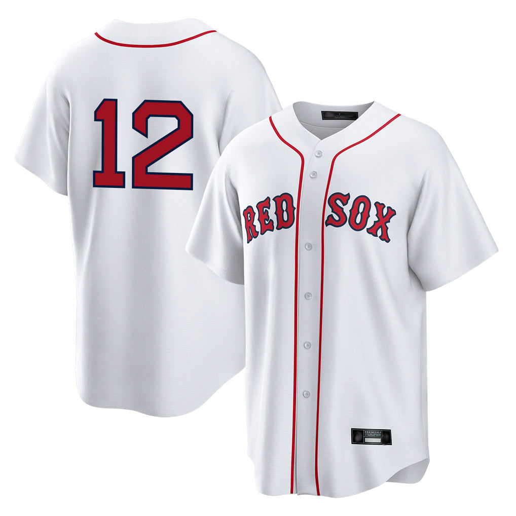 Ldoa B.Red Sox #12 Connor Wong Player White Home Game Stitched Jerseys