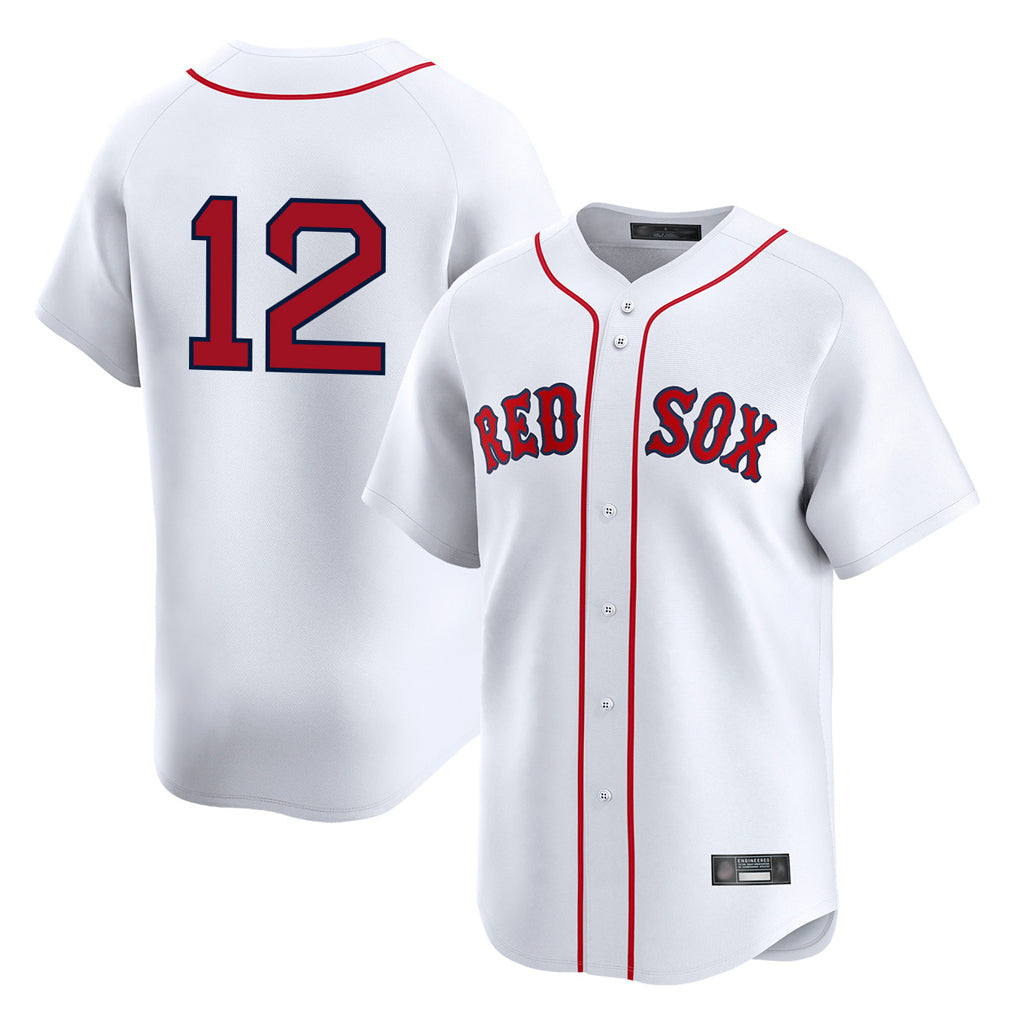 Ldoa B.Red Sox #12 Connor Wong Player White Limited Home Game Stitched Jerseys