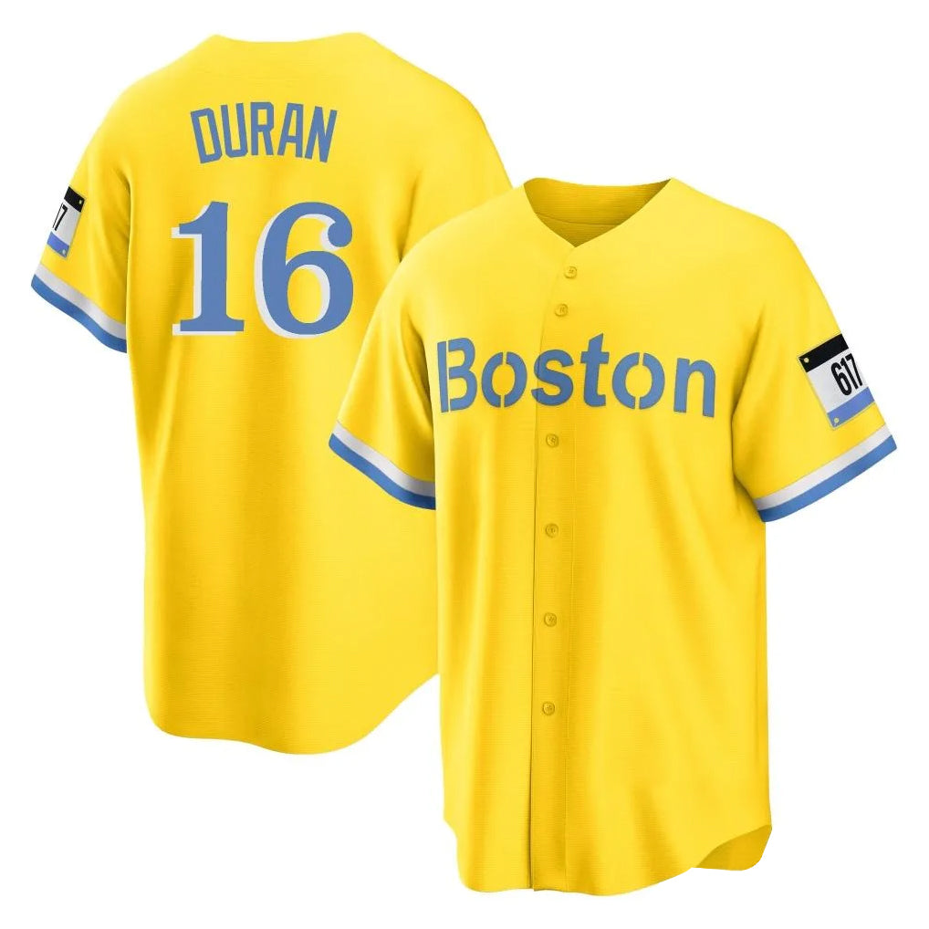 Ldoa B.Red Sox #16 Jarren Duran Player Yellow Home Game Stitched Jersey