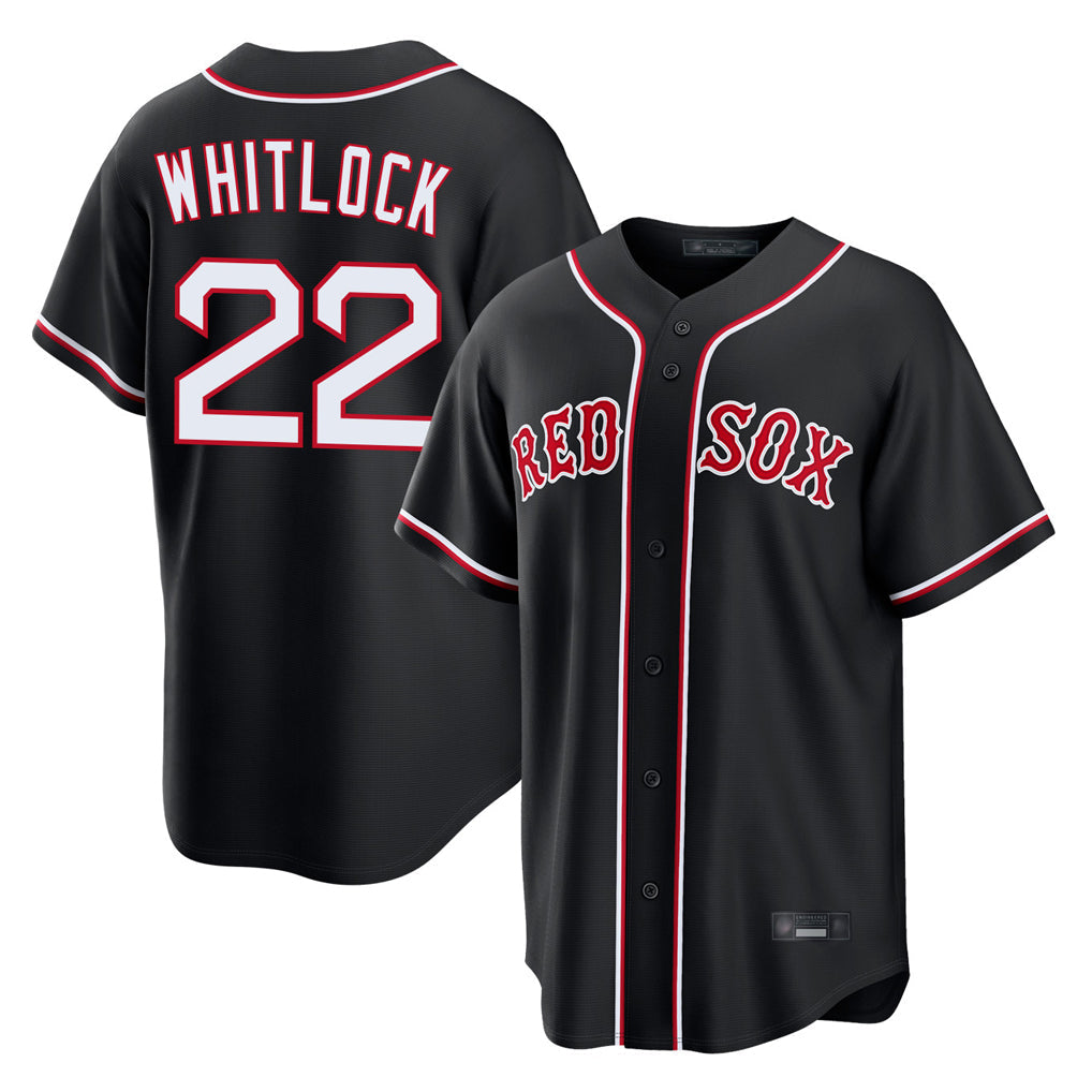Ldoa B.Red Sox #22 Garrett Whitlock Player Black Out Home Game Stitched Jerseys