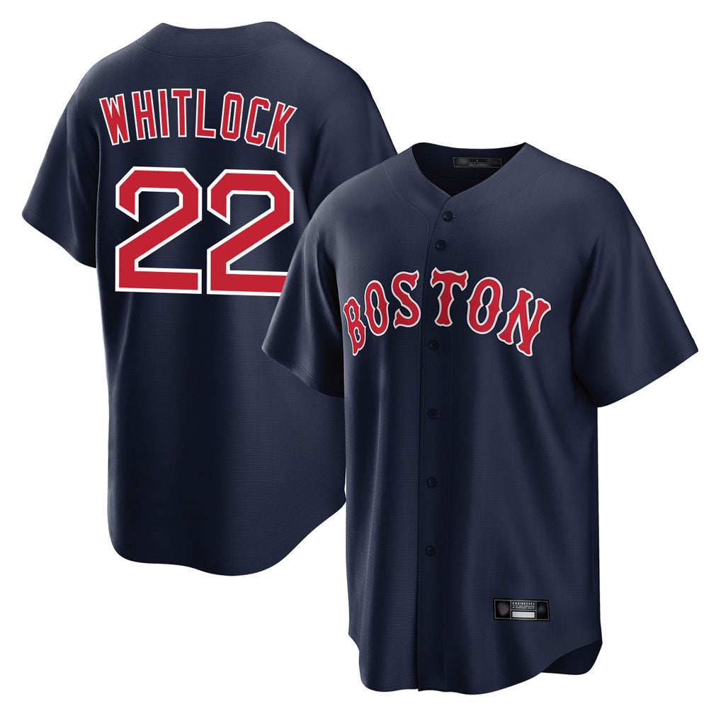 Ldoa B.Red Sox #22 Garrett Whitlock Player Navy Home Game Stitched Jerseys