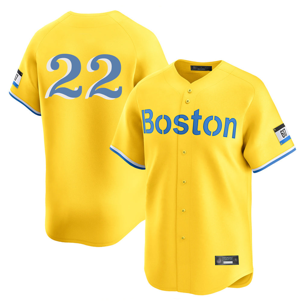 Ldoa B.Red Sox #22 Garrett Whitlock Player Yellow Limited Home Game Stitched Jerseys