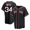 Ldoa B.Red Sox #34 David Ortiz Player Black Out Home Game Stitched Jerseys