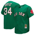 Ldoa B.Red Sox #34 David Ortiz Player Green Mitchell & Ness Cooperstown Collection Mesh Home Stitched Jerseys