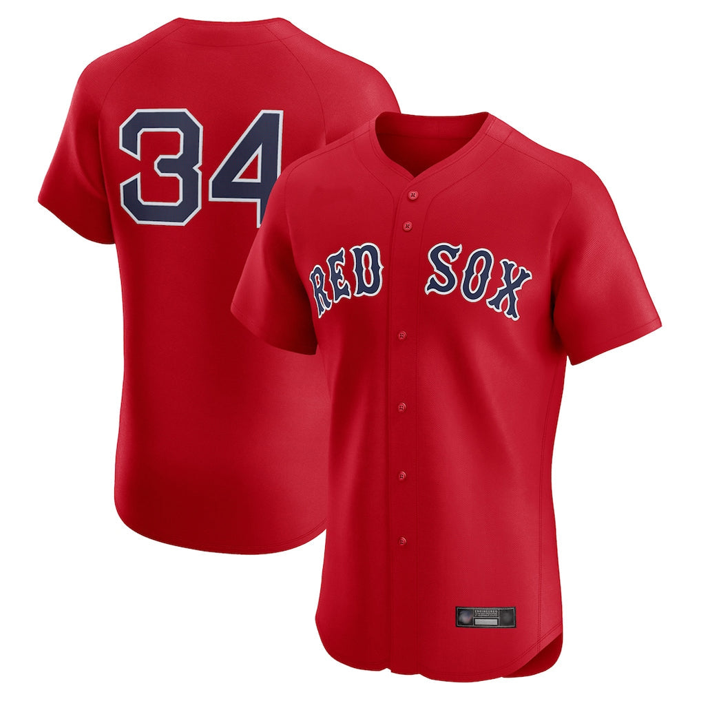 Ldoa B.Red Sox #34 David Ortiz Player Red Limited Elite Home Game Stitched Jerseys