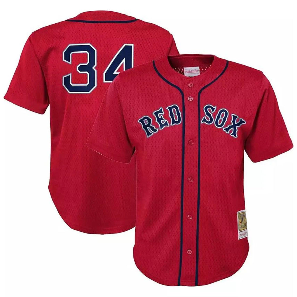 Ldoa B.Red Sox #34 David Ortiz Player Red Mitchell & Ness Cooperstown Collection Mesh Home Stitched Jerseys
