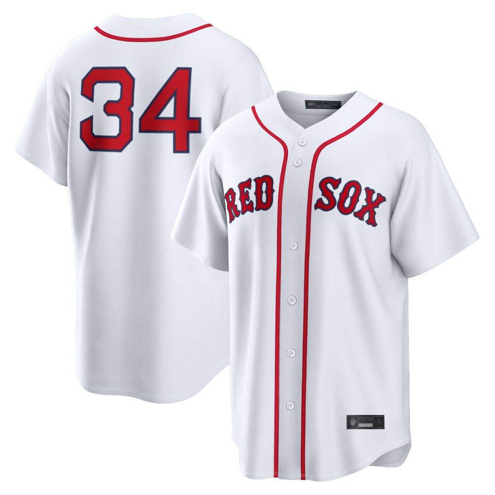 Ldoa B.Red Sox #34 David Ortiz Player White Home Game Stitched Jerseys