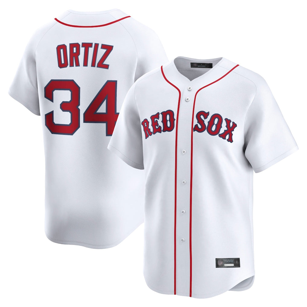 Ldoa B.Red Sox #34 David Ortiz Player White Limited Home Game Stitched Jerseys
