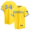 Ldoa B.Red Sox #34 David Ortiz Player Yellow Home Game Stitched Jerseys