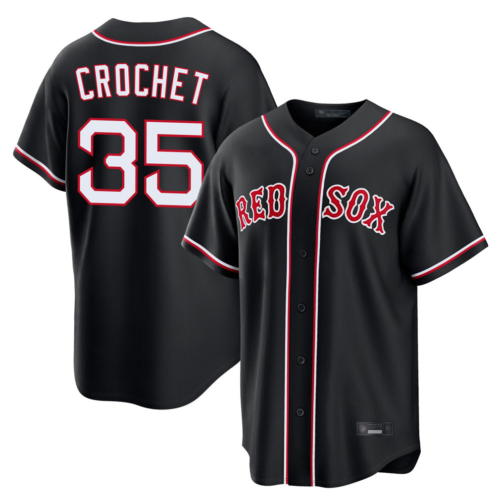 Ldoa B.Red Sox #35 Garrett Crochet Player Black Out Home Game Stitched Jerseys