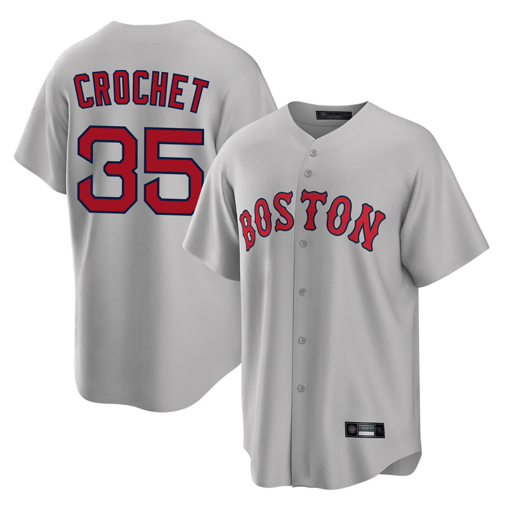 Ldoa B.Red Sox #35 Garrett Crochet Player Gray Road Home Game Stitched Jerseys