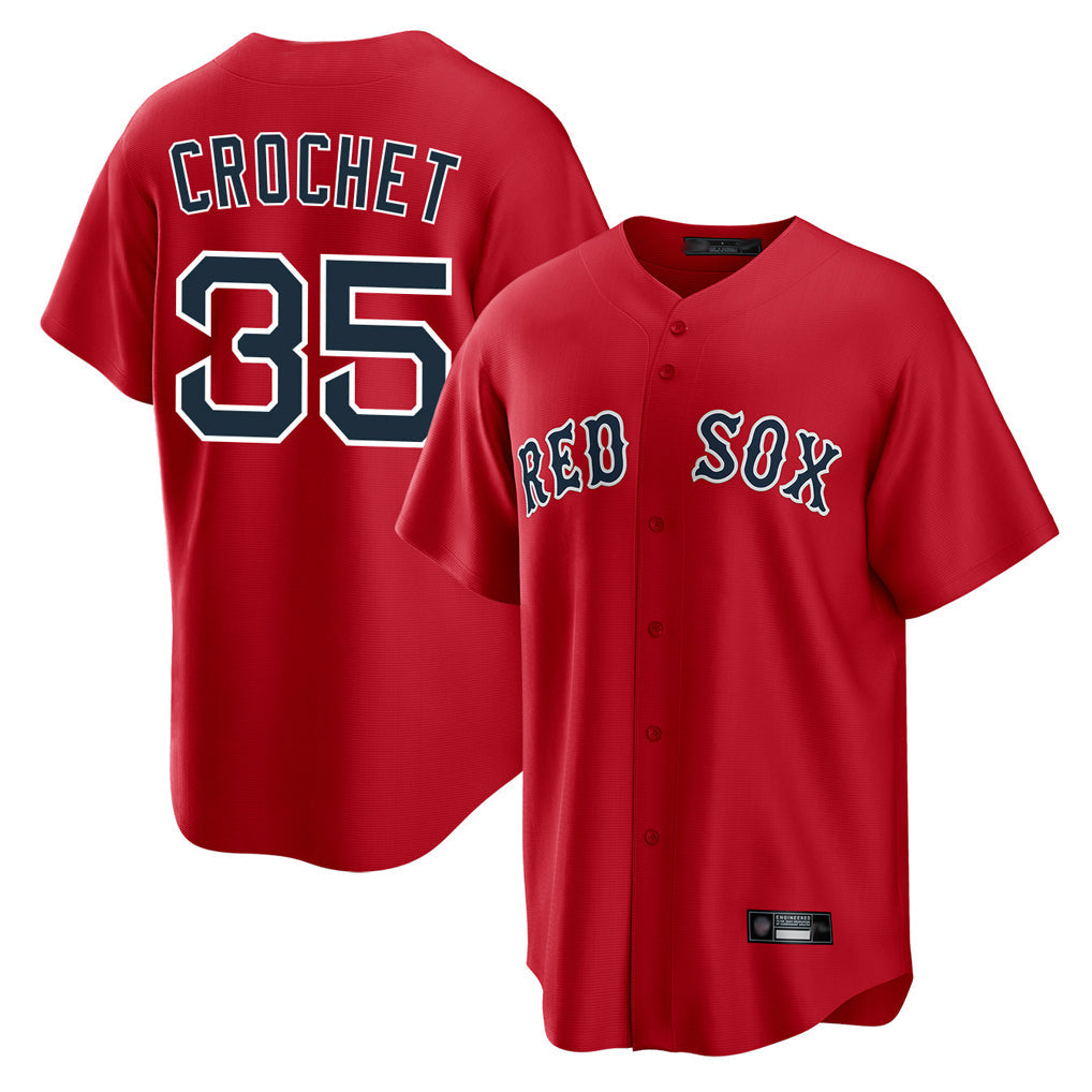 Ldoa B.Red Sox #35 Garrett Crochet Player Red Home Game Stitched Jerseys