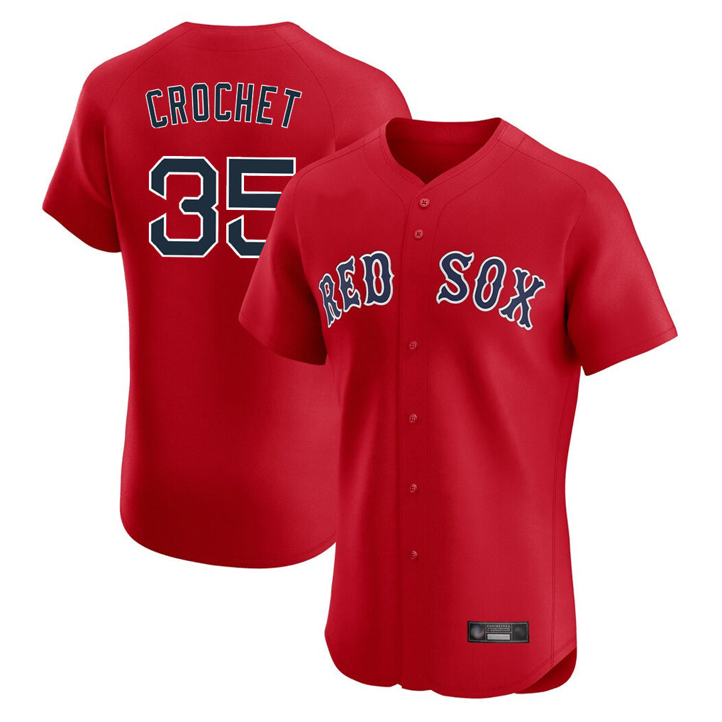 Ldoa B.Red Sox #35 Garrett Crochet Player Red Limited Elite Home Game Stitched Jerseys