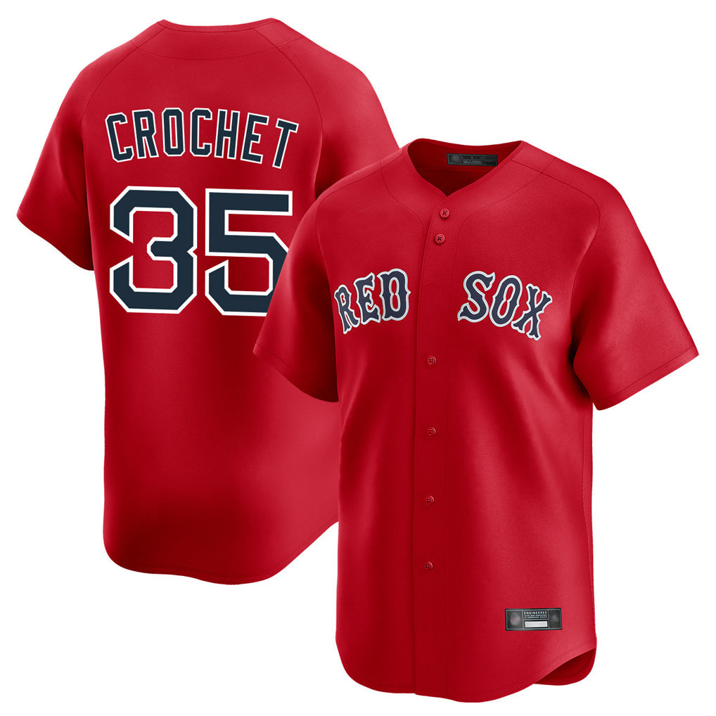 Ldoa B.Red Sox #35 Garrett Crochet Player Red Limited Home Game Stitched Jerseys