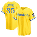 Ldoa B.Red Sox #35 Garrett Crochet Player Yellow Home Game Stitched Jerseys
