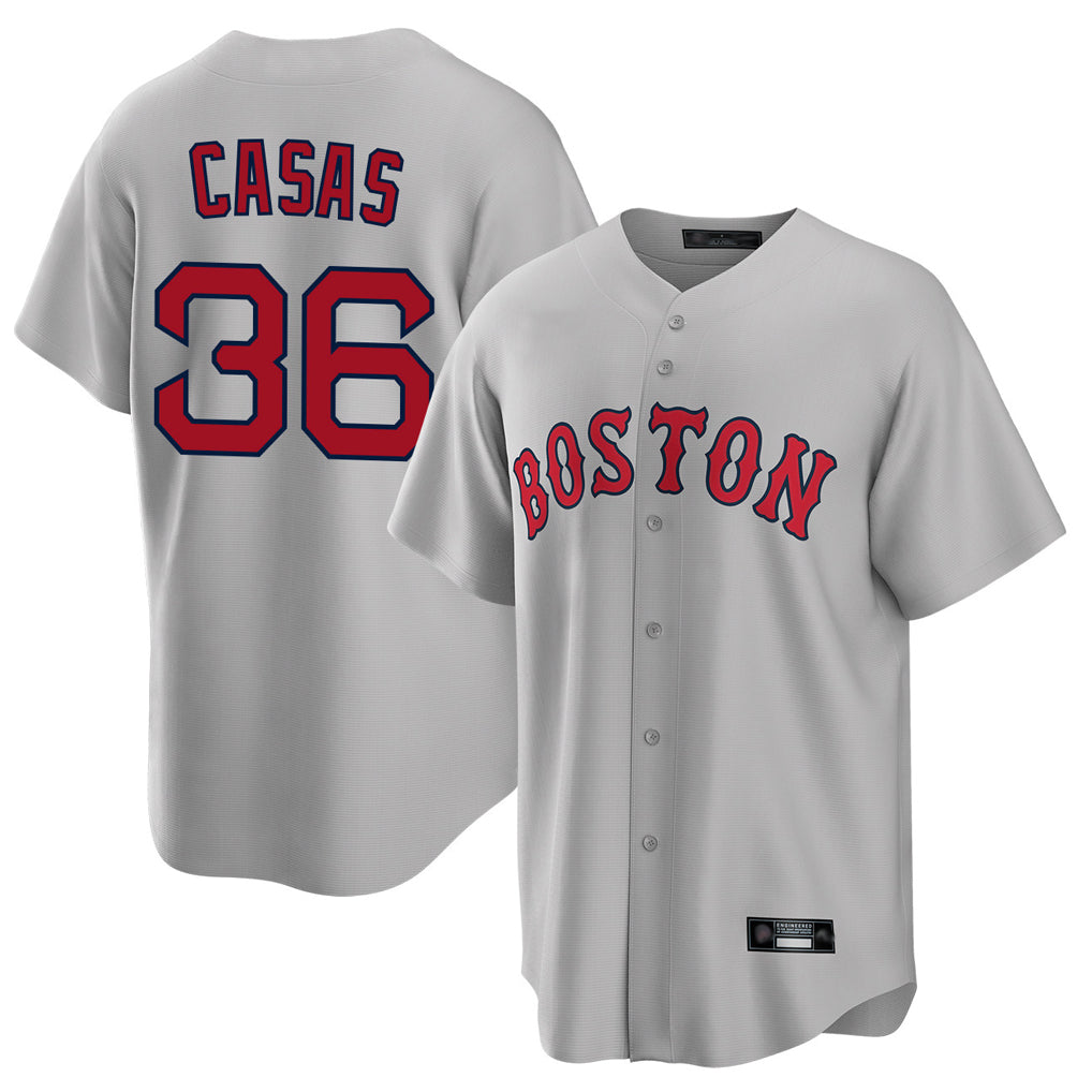Ldoa B.Red Sox #36 Triston Casas Player Gray Road Home Game Stitched Jersey