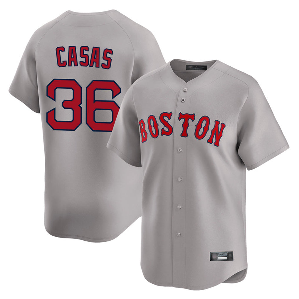 Ldoa B.Red Sox #36 Triston Casas Player Gray Road Limited Home Game Stitched Jersey