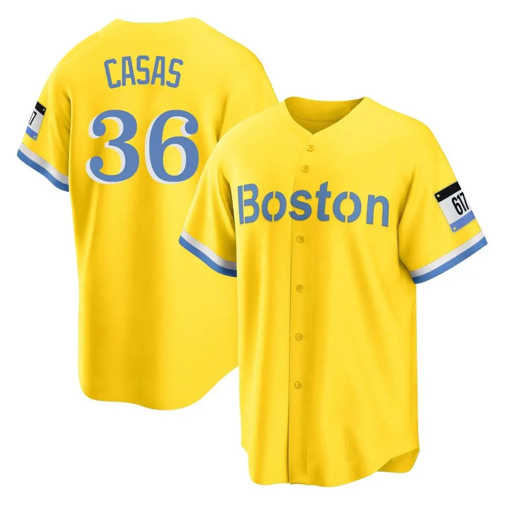 Ldoa B.Red Sox #36 Triston Casas Player Yellow Home Game Stitched Jersey